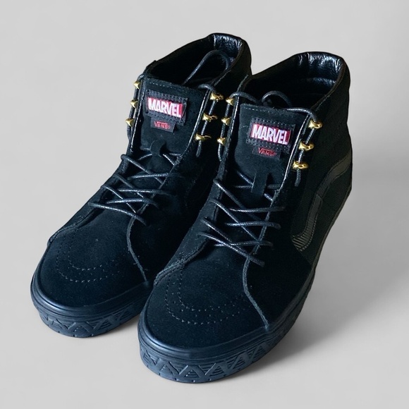 VANS MARVEL SUEDE BLACK PANTHER Edition BLACK Sneakers Size 8 Men 9.5 Wo… - Picture 11 of 17